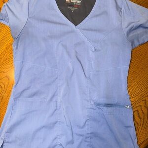 Grey's Anatomy Light Blue V-Neck Scrub Top